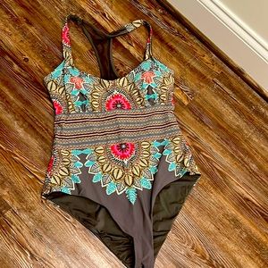 Red Carter one piece bathing suit, size 10.